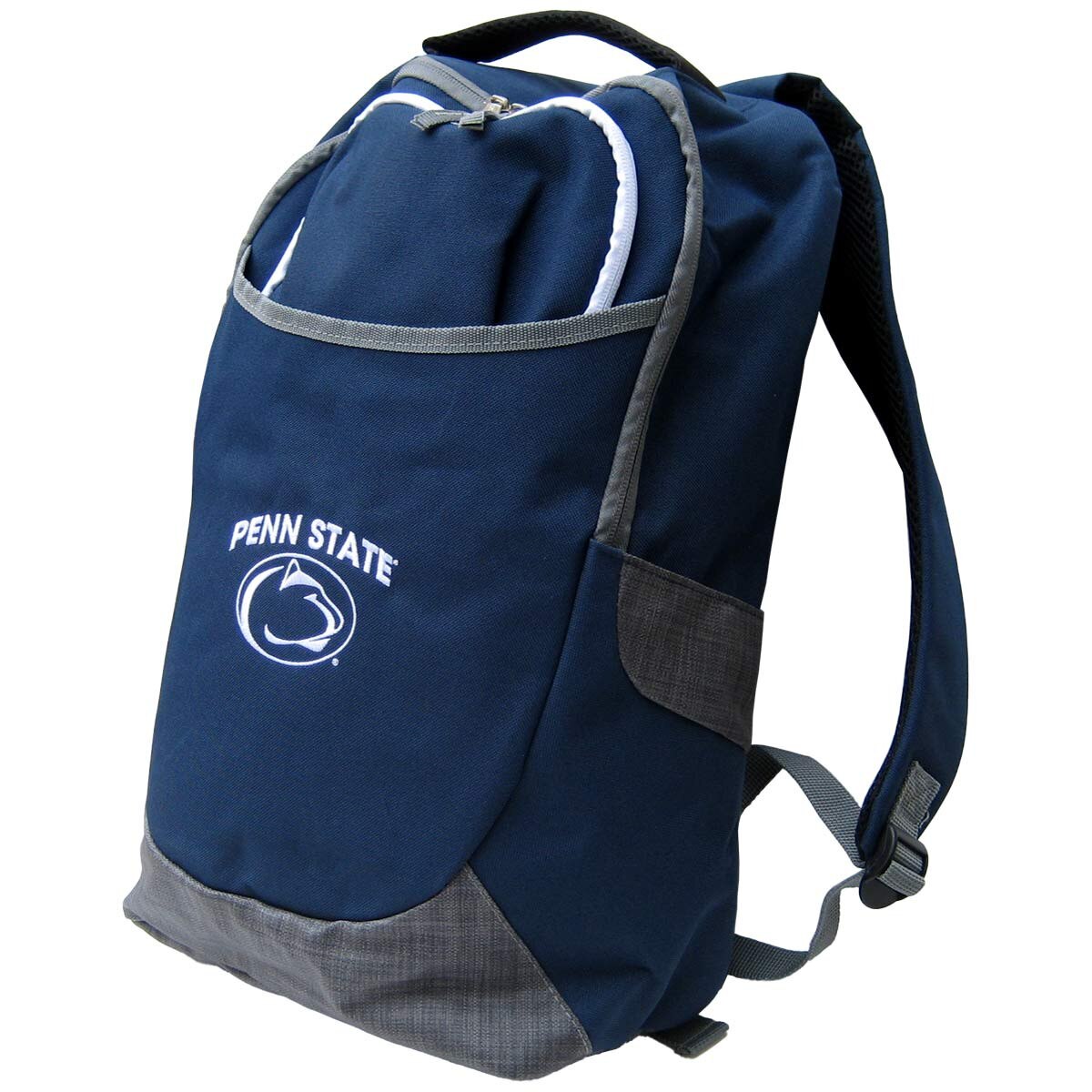 navy and gray backpack with embroidered Penn State and Athletic Logo
